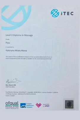 Kamahealing Massage techniques certificate