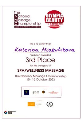 Kamahealing Massage techniques certificate
